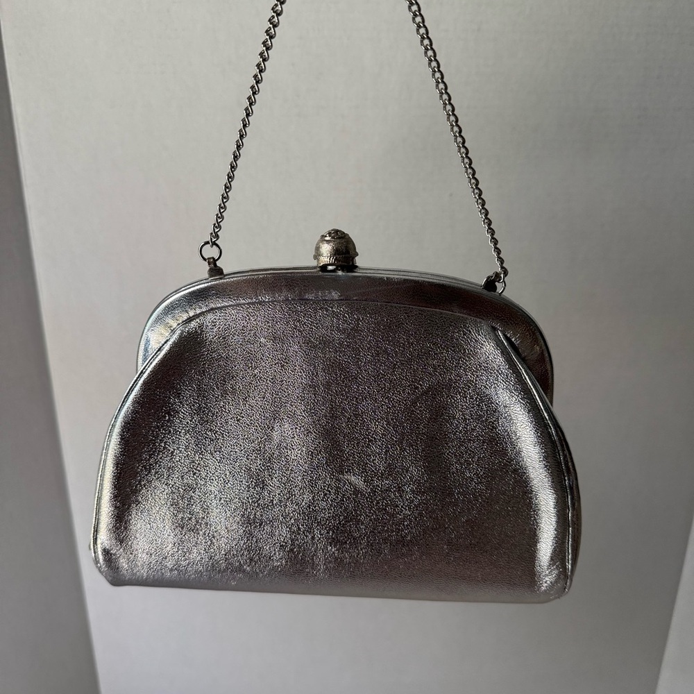 Vintage metallic silver Evening Bag